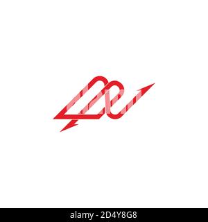 abstract letter mn linked arrow geometric linear logo vector Stock Vector