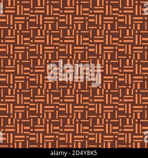 Vector seamless pattern texture background with geometric shapes, colored in brown and orange colors. Stock Vector