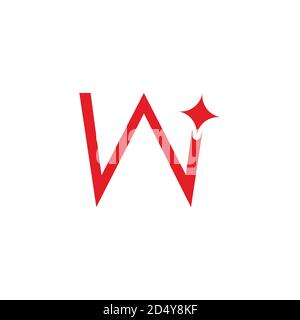 simple letter w motion star geometric line logo vector Stock Vector