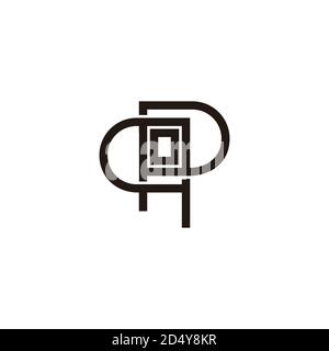 letter pp geometric square lines art linked logo vector Stock Vector
