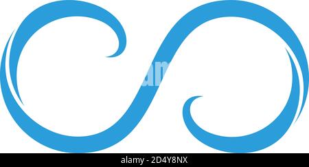 infinity blue waves curves geometric design logo vector Stock Vector