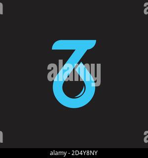 abstract number 7 drop water symbol logo vector Stock Vector