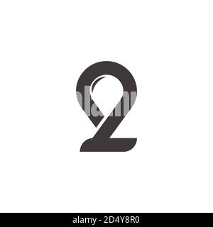abstract letter l pin location simple geometric line loop logo vector Stock Vector