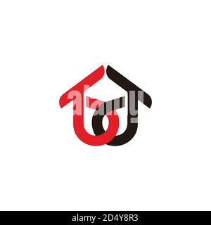 abstract letter tb simple geometric liked logo vector Stock Vector