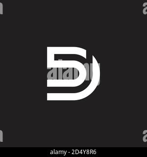 abstract letter sj simple geometric line logo vector Stock Vector