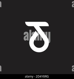 abstract letter td simple geometric loop logo vector Stock Vector