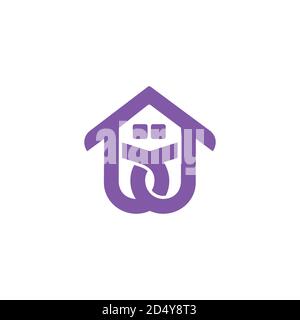 abstract letter bd roof home symbol flat geometric logo vector Stock Vector