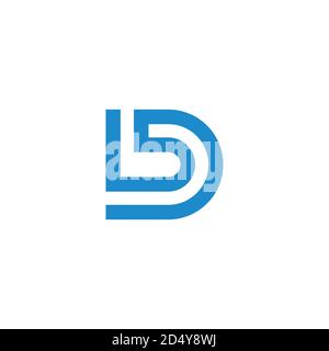 letter bd simple stripes geometric linear logo vector Stock Vector