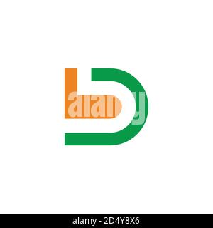 letter bd simple geometric clear flat design logo vector Stock Vector