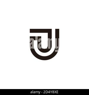 letter j simple stripes geometric linear logo vector Stock Vector