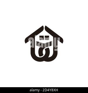 abstract letter bd home symbol linked overlap logo vector Stock Vector