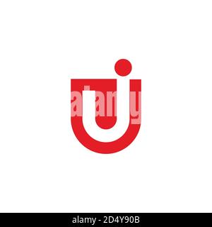 letter u j motion emblem design logo vector Stock Vector