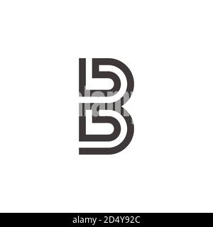 abstract letter bb simple geometric stripe line logo vector Stock Vector