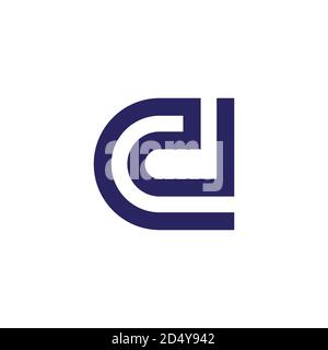 abstract letter cd simple geometric stripes line logo vector Stock Vector
