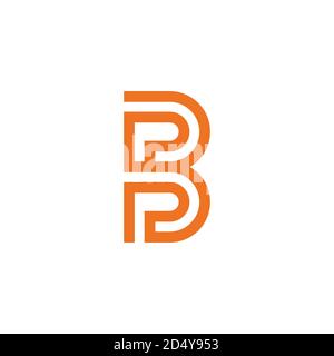 abstract letter bp simple geometric line logo vector Stock Vector