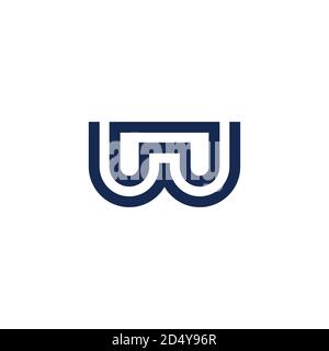 letter nw abstract stripes line geometric logo vector Stock Vector