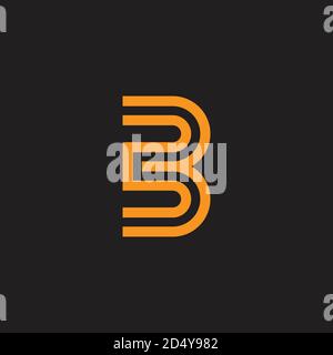 letter 3b abstract stripes line geometric logo vector Stock Vector