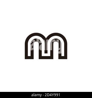 letter m abstract pillars buildings geometric logo vector Stock Vector