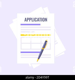 Application form submit flat style design icon sign vector illustration Stock Vector