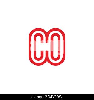 letter co stripes curves round line geometric logo vector Stock Vector