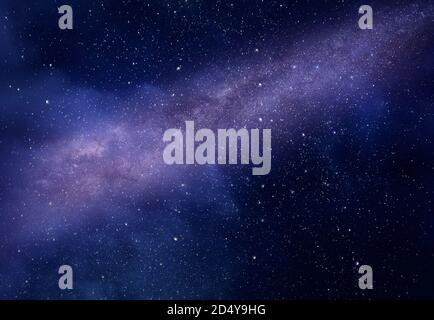 Milky Way on deep night starry sky, background, texture Stock Photo