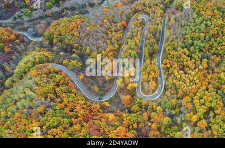 Beijing, China. 11th Oct, 2020. The beauty of LaPaGouMen primeval forest park in autumn in Beijing, China on 11th October, 2020.(Photo by TPG/cnsphotos) Credit: TopPhoto/Alamy Live News Stock Photo