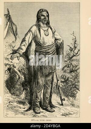 American Indians. Ute people. Engraving, 1880 Stock Photo - Alamy