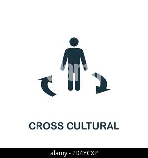 Cross Cultural icon. Simple element from life skills collection. Filled Cross Cultural icon for templates, infographics and more Stock Vector