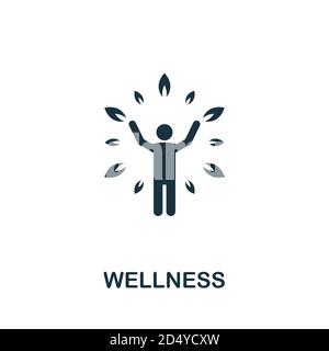 Wellness icon. Simple element from life skills collection. Filled Wellness icon for templates, infographics and more Stock Vector