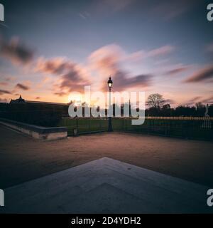 Amazing shot of the Louvre museum territory in Paris, France Stock Photo