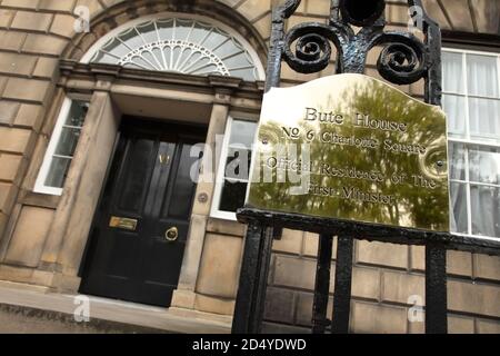 Bute House, 6 Charlotte Square, Edinburgh, Scotland: official residence of the First Minister. Stock Photo