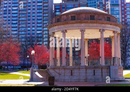 View of Parkman Bandstand in Boston Common, central public park in downtown, Massachusetts, USA Stock Photo