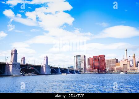 Longfellow Bridge over Charles river in Boston Massachusetts, USA Stock Photo