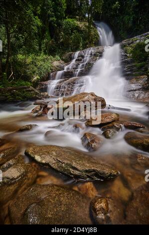 Huai Sai Luang Waterfall, A waterfall in Doi Inthanon National Park, Chiangmai province, Thailand Stock Photo