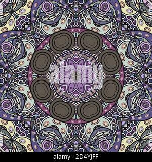 Seamless tracery tile mehndi design Stock Vector