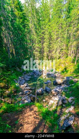 Hiking on the banks of the Eibsee in Bavaria Germany Stock Photo