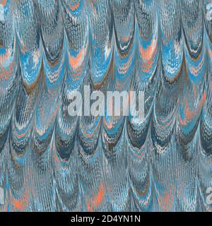 Artistic illustration of Mother of Pearl wavy pattern. Iridescent texture with geometric mother of pearl pattern. Sea shell imitation wallpaper Stock Photo