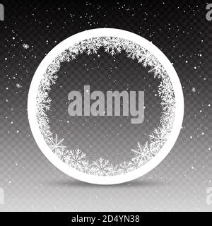 snowy circle frame template Stock Vector