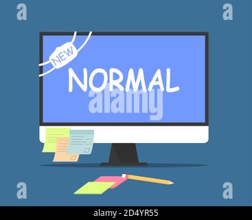 The concept of working at home according to new norms Stock Vector