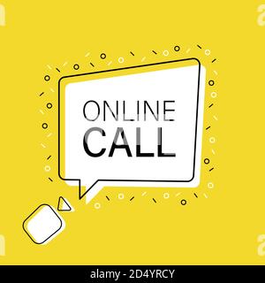 Concept online call, video lecture, internet group conference, training test, work from home, easy communication. Stock Vector