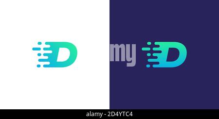 Business corporate letter D logo design vector. Colorful digital letter icon template for technology. Pixel logotype . vector eps10 Stock Vector