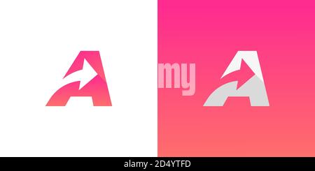 Letter A arrow logo design . modern letter A logo vector illustration eps10 Stock Vector
