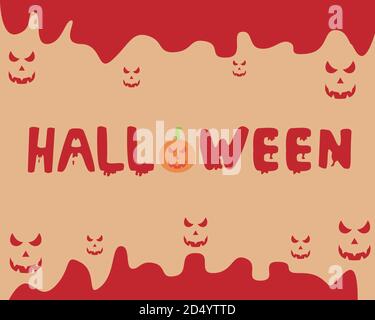 Illustration vector design of Halloween background template Stock Vector