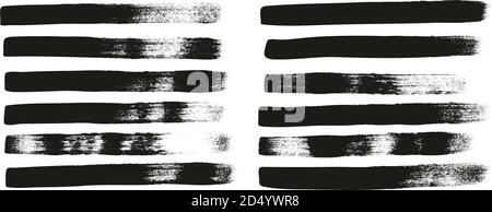 Calligraphy Paint Wide Brush Straight Lines High Detail Abstract Vector Background Set 122 Stock Vector