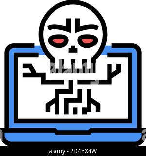 computer death programm color icon vector illustration Stock Vector ...
