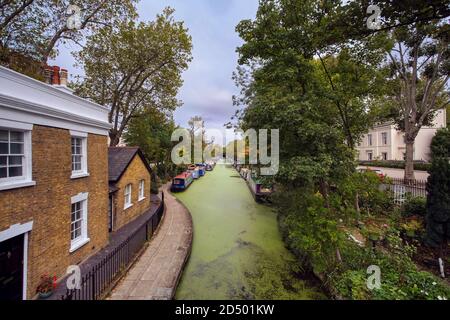Autumn Image of Little Venice Canal in Maida Vale, North West London Stock Photo