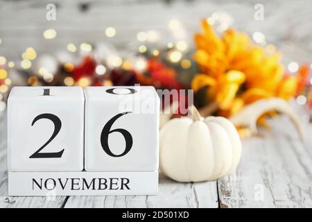 Thanksgiving Day, calendar date in November for background Stock Photo -  Alamy