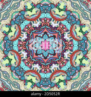Seamless tracery tile mehndi design Stock Vector