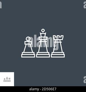 Chess Related Vector Thin Line Icon. Stock Vector