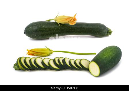 Fresh zucchini  isolated on white background Stock Photo